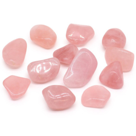 Lot de 18 pierres roulées XL - Quartz rose grade P
