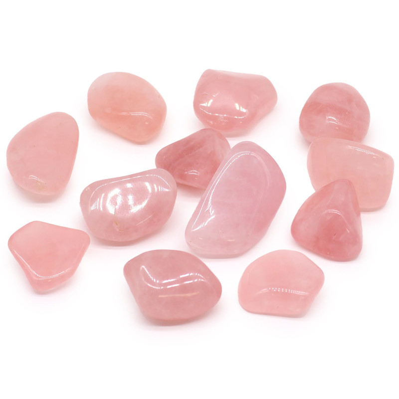 Lot de 18 pierres roulées XL - Quartz rose grade P