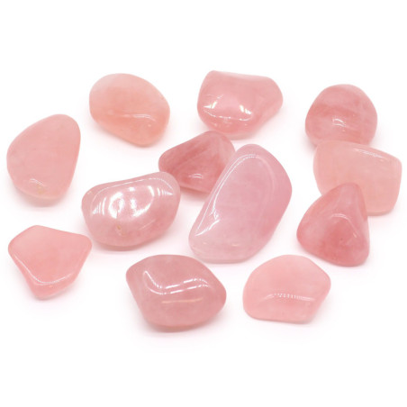 Lot de 18 pierres roulées XL - Quartz rose grade P