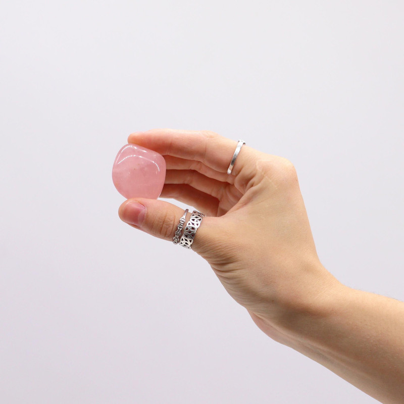 Lot de 18 pierres roulées XL - Quartz rose grade P