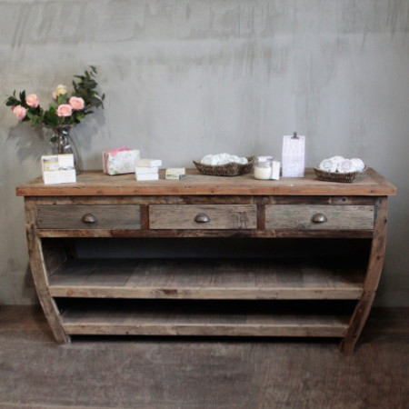 Centre de table en bois recyclé - 180x60x80cm