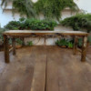 Table de présentation/salle à manger en teck recyclé 1,8 m