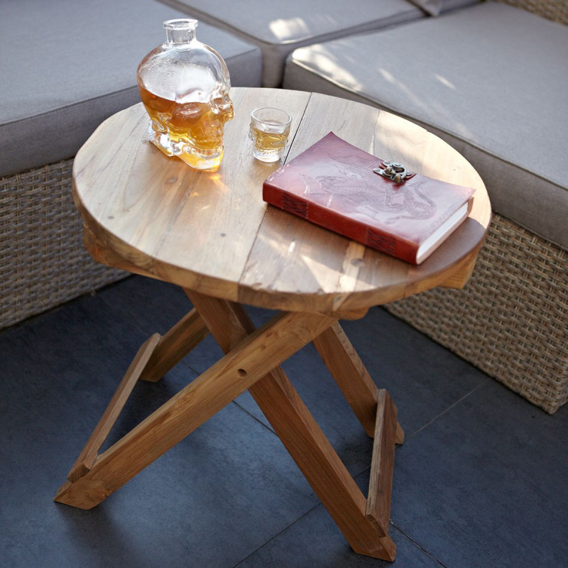 Table basse ronde pliante - 50x50cm