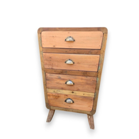 Rangement 4 tiroirs - Bois recyclé