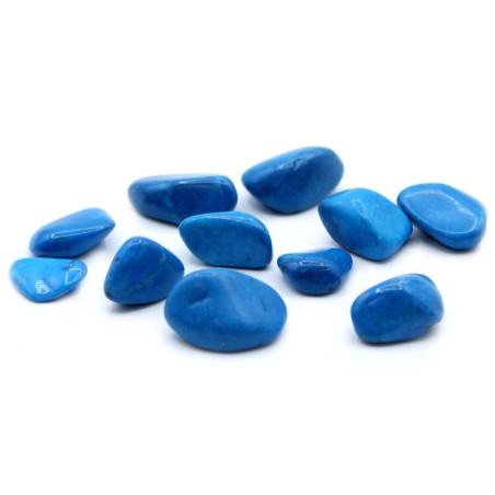 Lot de 24 pierres polies en howlite bleue
