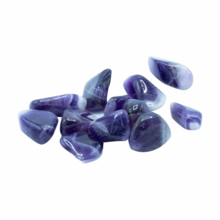 Lot de 24 pierres roulées - Améthyste à bandes M