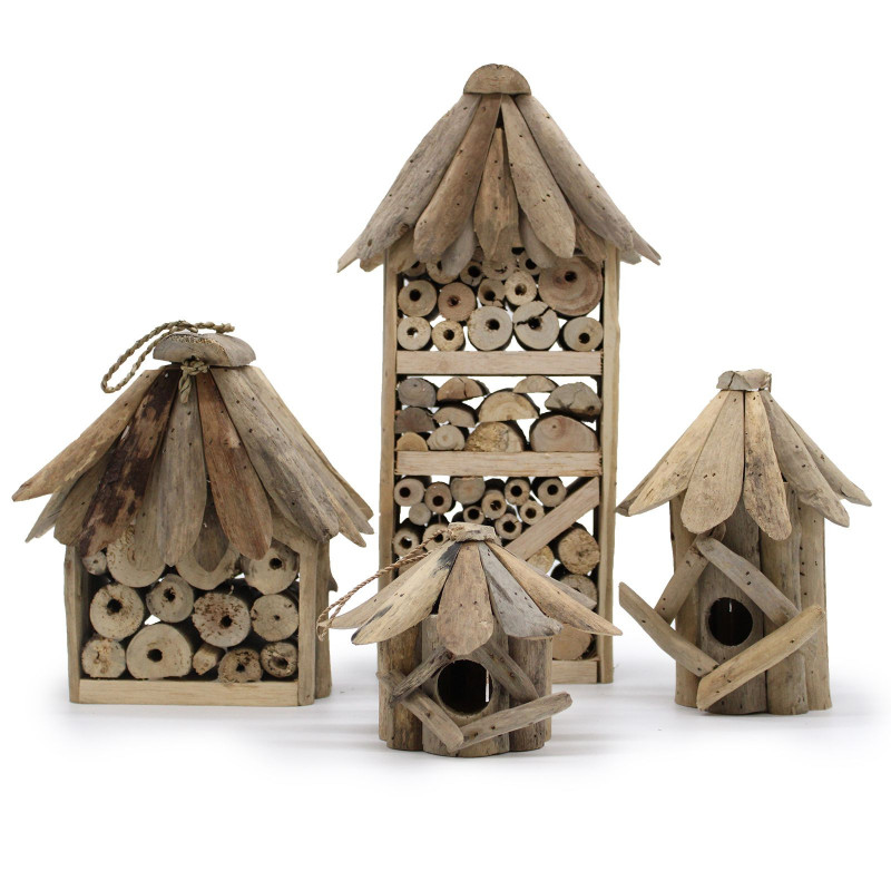 Boîte à abeilles et insectes en bois flotté