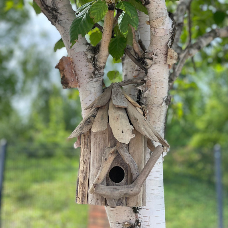 Nichoir en bois flotté - Décoration murale