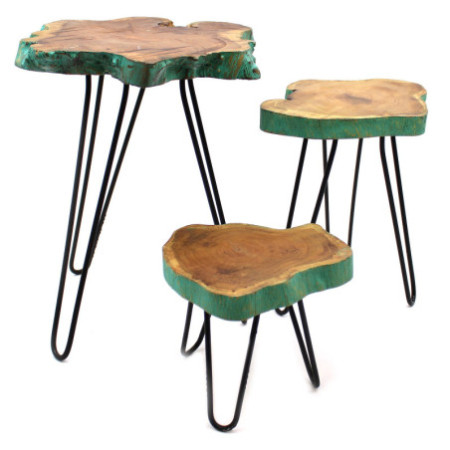 Lot de 3 supports à plantes en bois Gamell - Greenwash