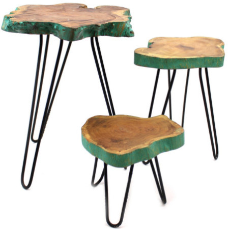 Lot de 3 supports à plantes en bois Gamell - Greenwash