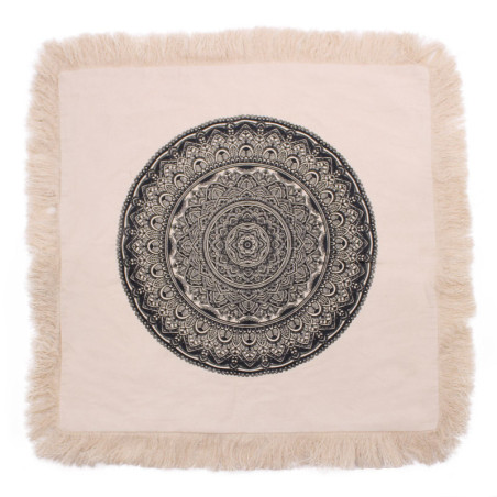 Coussin Mandala Traditionnel - 60x60cm - noir