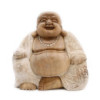 Statue de Bouddha sculptée à la main - 30 cm Happy - Blanchi à la chaux