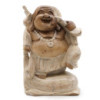 Statue de Bouddha sculptée à la main - 30 cm Bring Wood - Blanchi à la chaux
