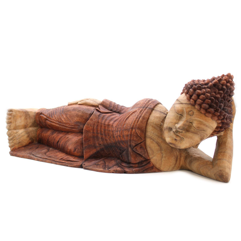 Statue de Bouddha sculptée à la main - 50 cm - Endormi