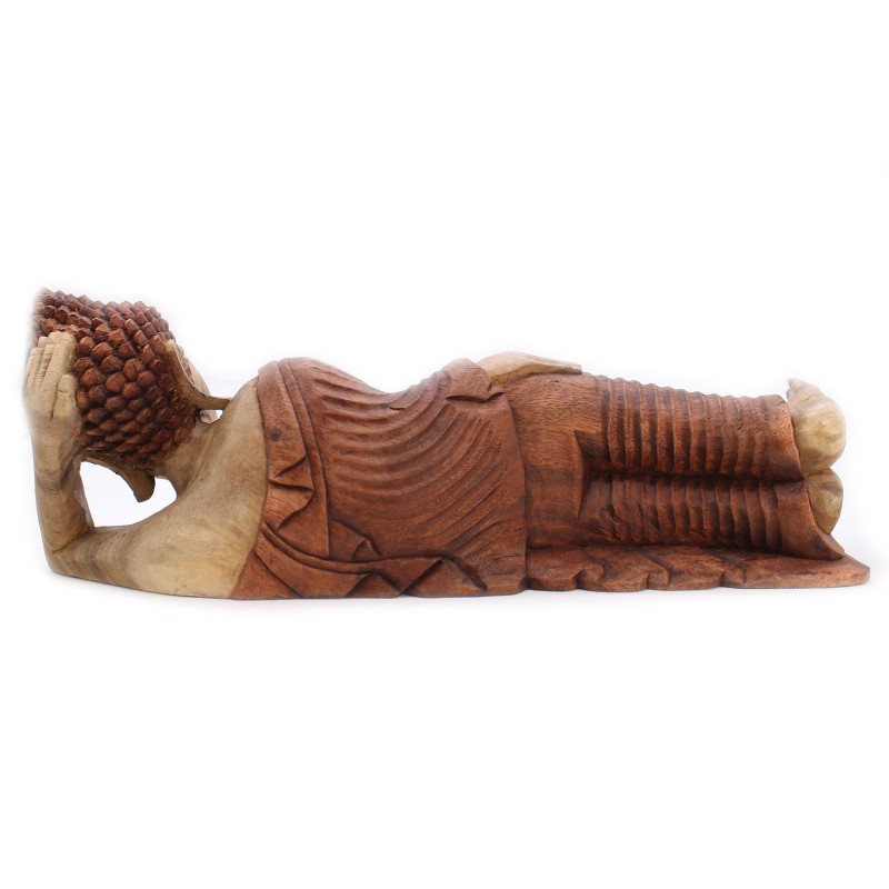 Statue de Bouddha sculptée à la main - 50 cm - Endormi