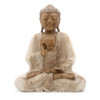 Statue de Bouddha sculptée à la main - Transmission de l'enseignement 30 cm - Blanchi à la chaux