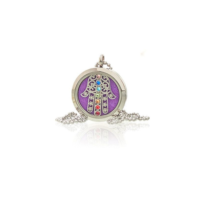 Collier d'aromathérapie - Chakra Hamsa - 30 mm