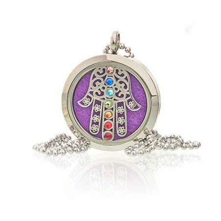 Collier d'aromathérapie - Chakra Hamsa - 30 mm