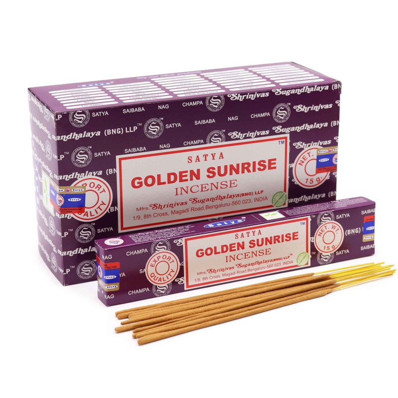 Bâtonnets d'encens Satya 15 g - Lever de soleil doré