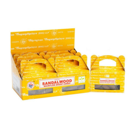 Boîte de - Cône Dhoop à refoulement en bois de santal Satya