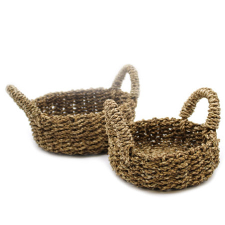 Panier en jonc de mer naturel - Lot de 2