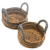 Panier en feuille de bananier et raphia Abu-abu - Lot de 2