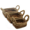 Panier carré en feuille de bananier et jonc de mer - Lot de 3