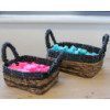 Panier carré feuille de bananier et raphia Hitam - Ensemble de 3