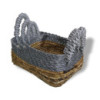 Panier carré en feuille de bananier et raphia Abu-Abu - Lot de 3
