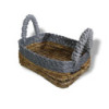 Panier carré en feuille de bananier et raphia Abu-Abu - Lot de 3