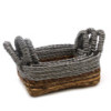 Panier carré en feuille de bananier et raphia Abu-Abu - Lot de 3