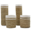 Ensemble en jonc de mer - 2 vases et 2 bacs