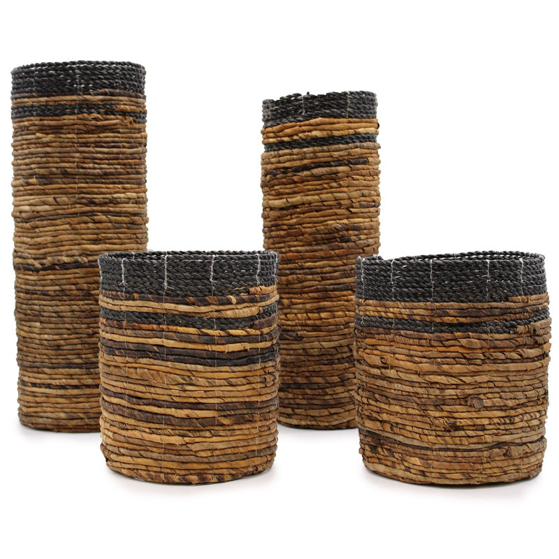 Ensemble de feuilles de bananier - 2 vases et 2 bacs