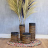 Ensemble de feuilles de bananier - 2 vases et 2 bacs