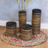 Ensemble de feuilles de bananier - 2 vases et 2 bacs