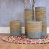 Ensemble en jonc de mer et raphia Abu-Abu - 2 vases et 2 bacs
