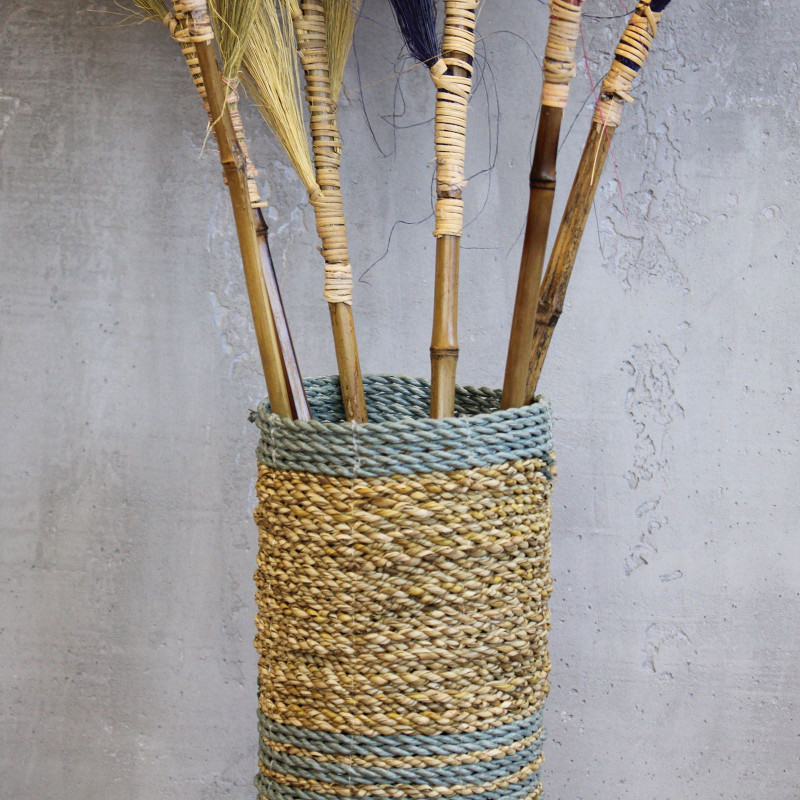 Ensemble en jonc de mer et raphia Abu-Abu - 2 vases et 2 bacs