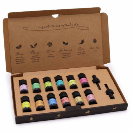 Coffret d'huiles essentielles d'aromathérapie - Le top 12