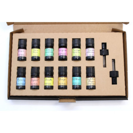 Coffret d'huiles essentielles d'aromathérapie - Le top 12
