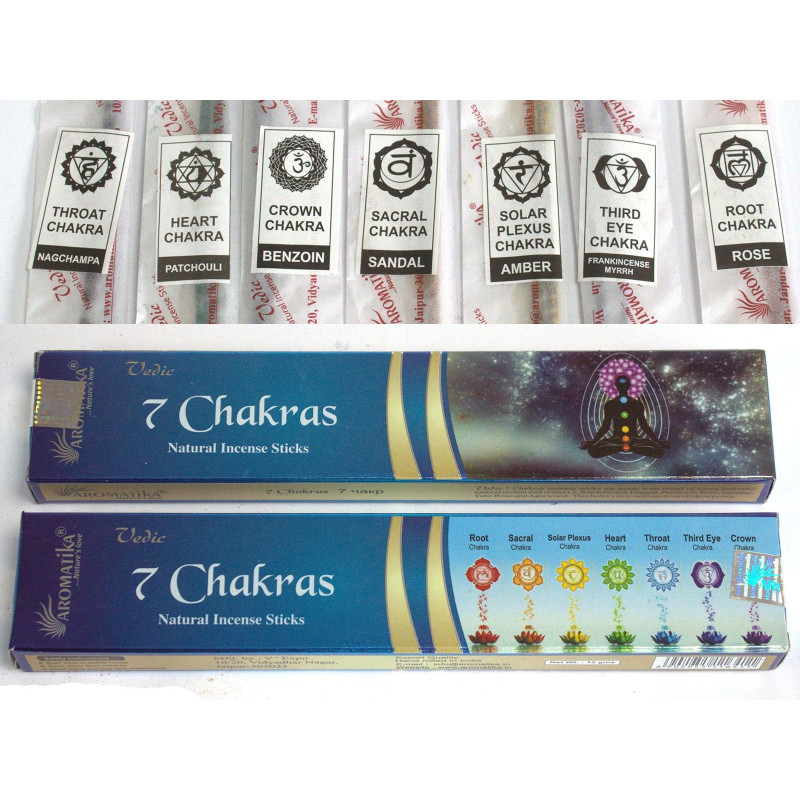 Védique - Bâtonnets d'encens - 7 chakras
