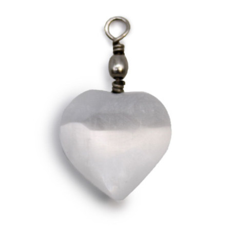Pendentif cœur en sélénite
