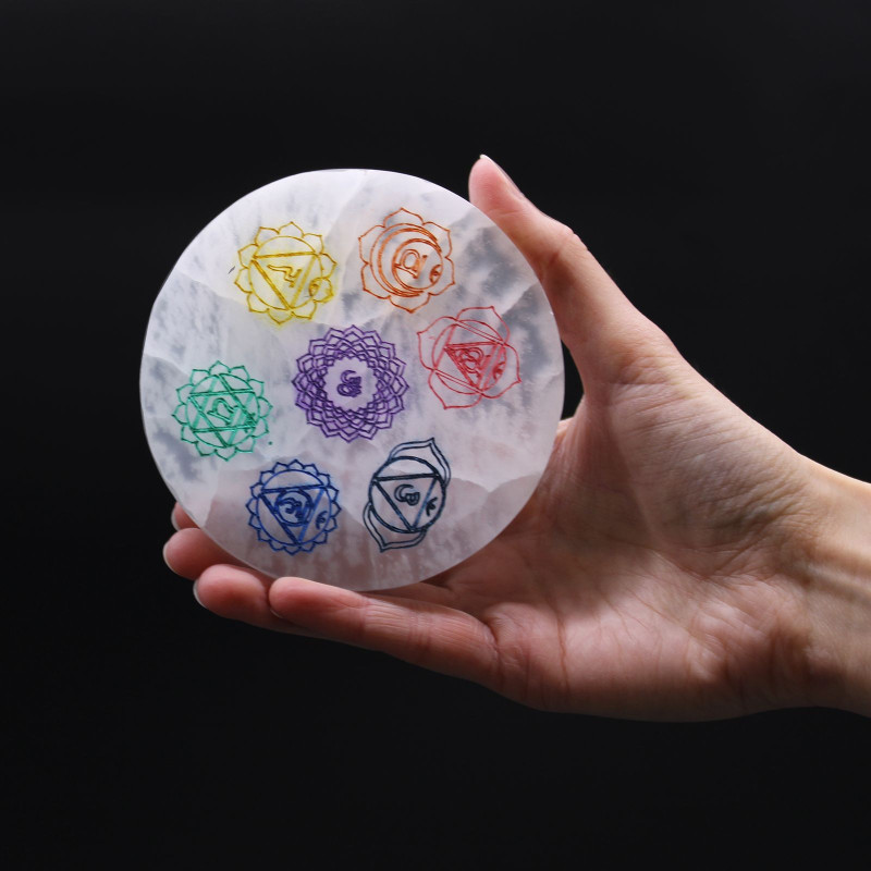 Plaque de charge moyenne 10 cm - Motif chakra (col)