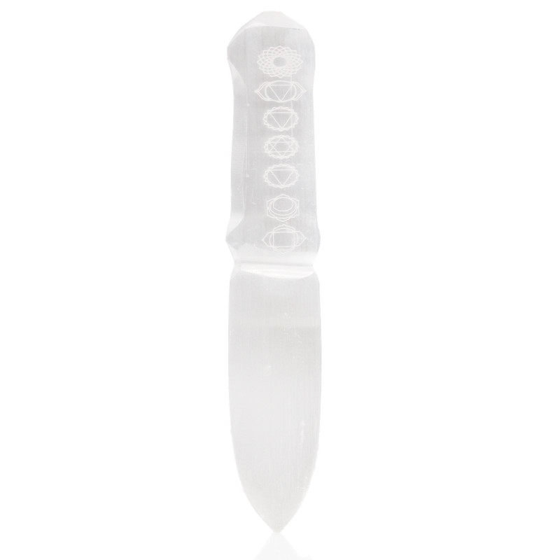Couteau rituel en sélénite - Chakra