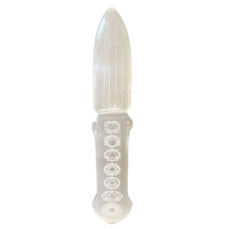 Couteau rituel en sélénite - Chakra