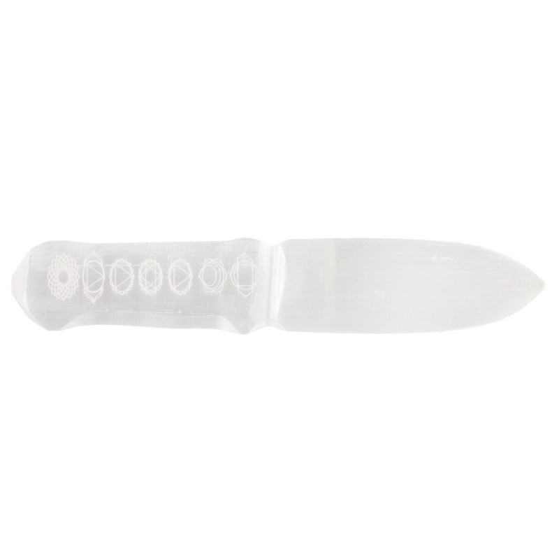 Couteau rituel en sélénite - Chakra