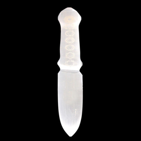 Couteau rituel en sélénite - Chakra