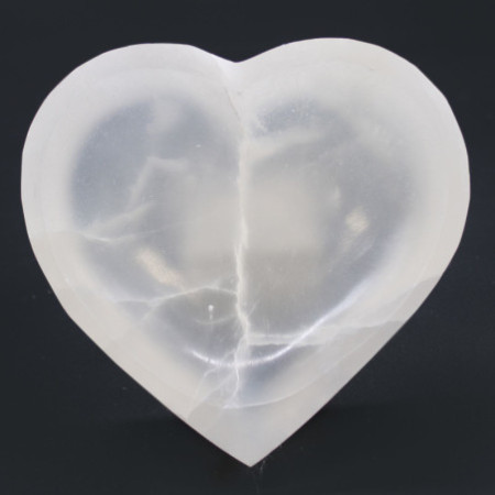Bol en sélénite en forme de cœur - 15 cm