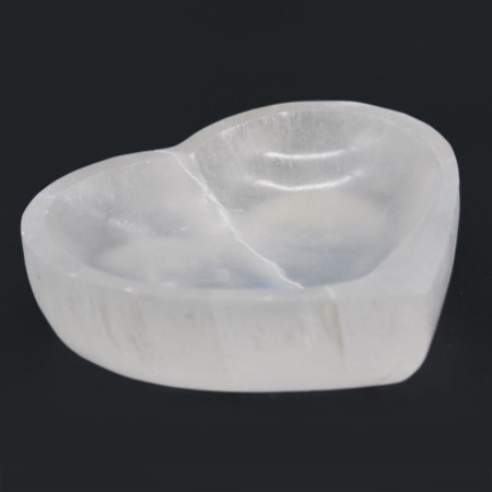 Bol en sélénite en forme de cœur - 15 cm