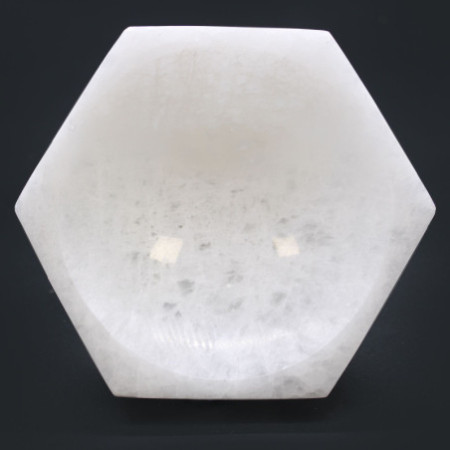 Bol hexagonal en sélénite - 15 cm