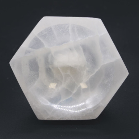Bol hexagonal en sélénite - 10 cm